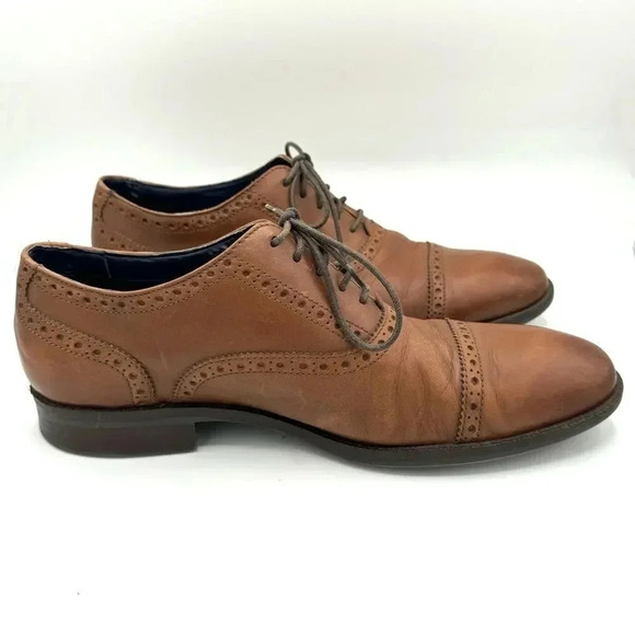 COLE HAAN Wayne Cap Toe Oxford in British Tan Size 8.5 - Picture 6 of 10